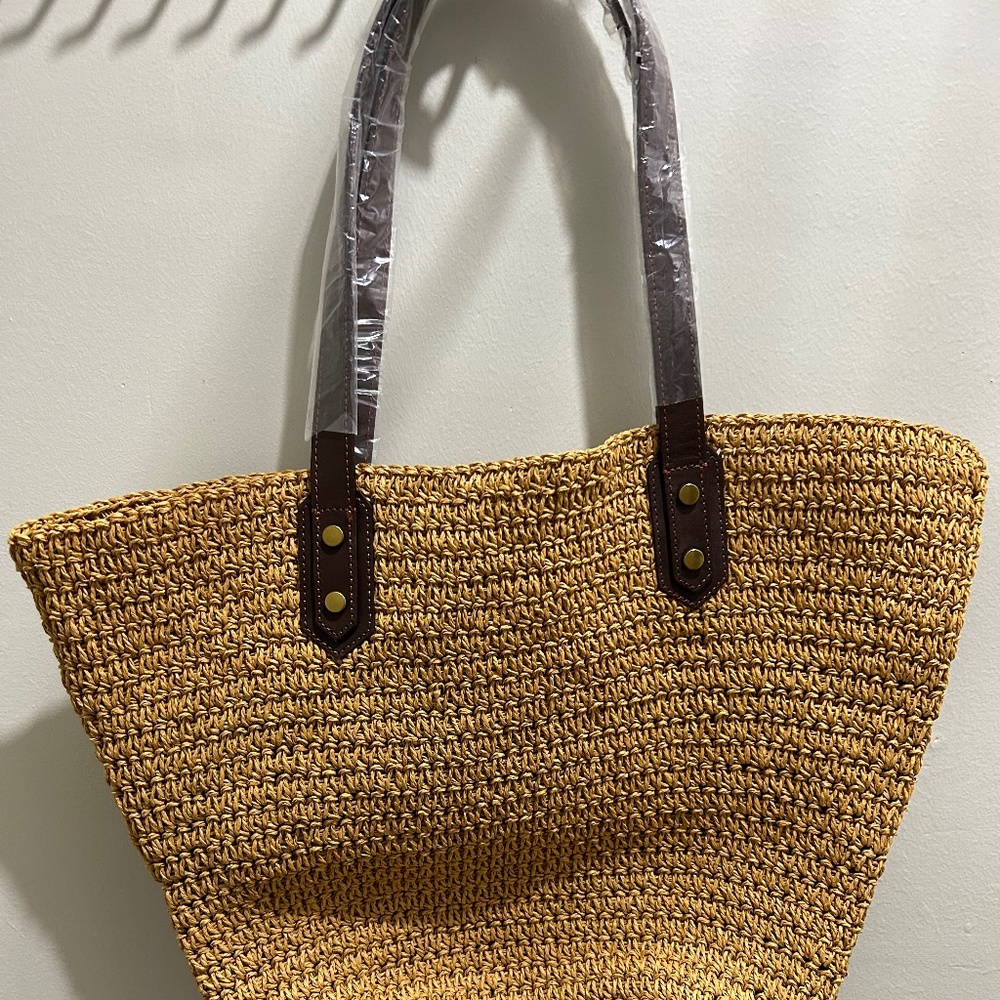 J Crew Straw Tote